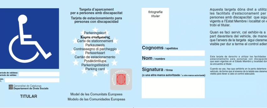 imatge d'una targeta d'aparcament