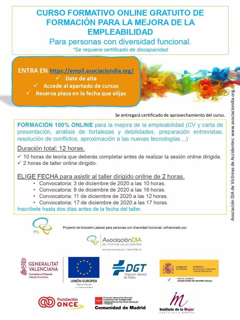 cartel del curso formativo + financiadores