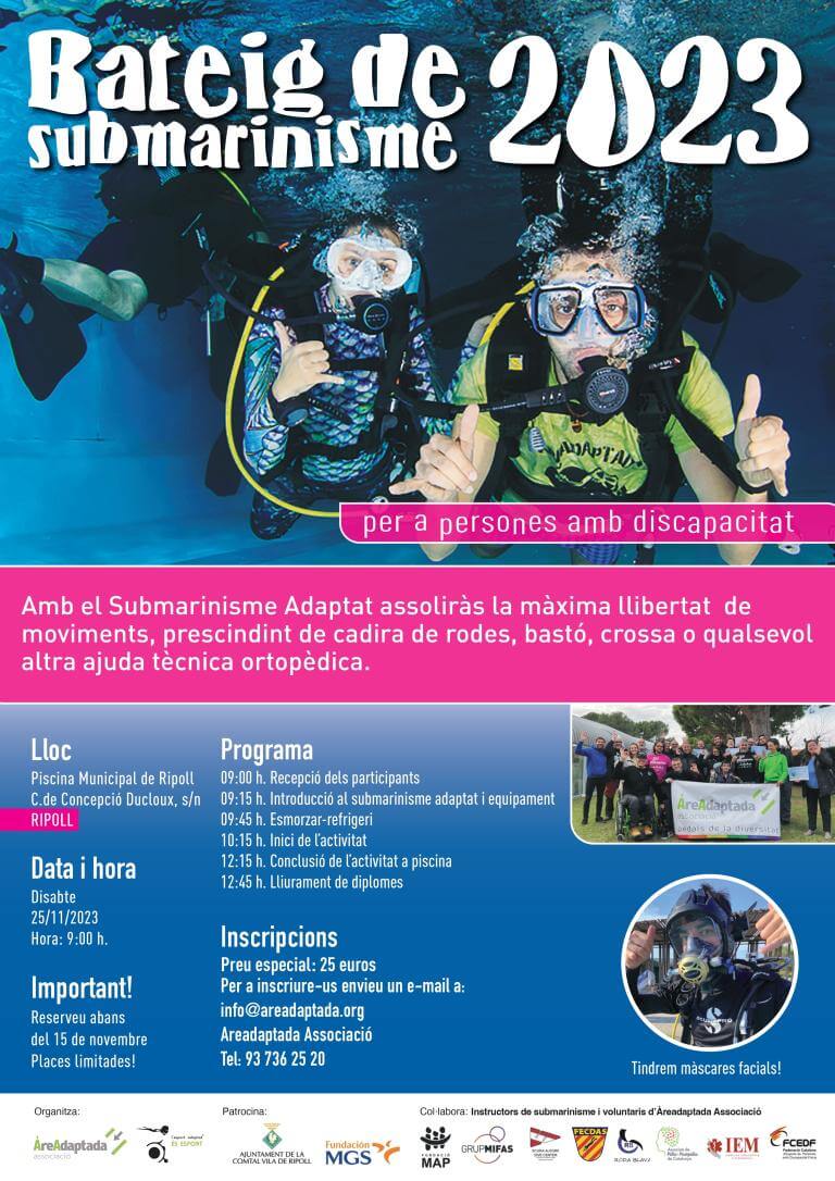 Flyer amb informacio sobre el bateig de submarinisme
