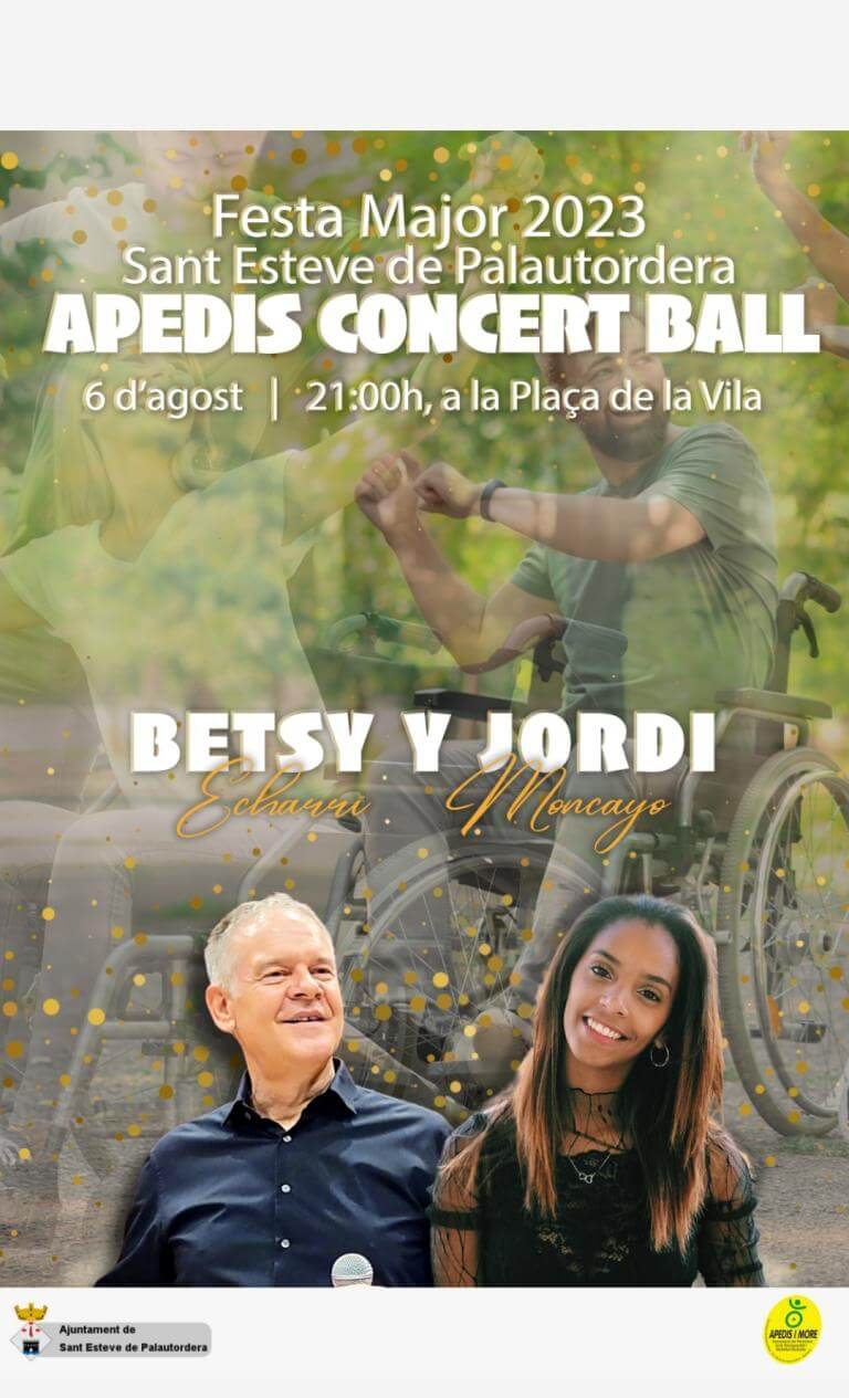 Fiesta Mayor 2023. Sant Esteve de Plautordera. Apedis Concert Ball. 6 de agosto a las 21 horas en la plaza de la Vila. Betsy Echarri y Jordi Moncayo.