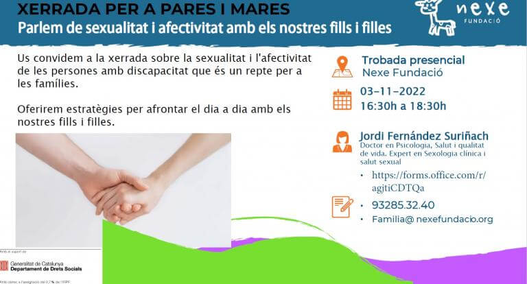 Xerrada gratuita per a pares i mares sobre la sexualitat i l'afectivitat dels seus fills i filles