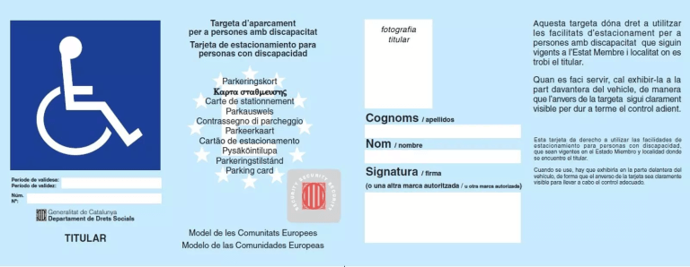 imatge d'una targeta d'aparcament