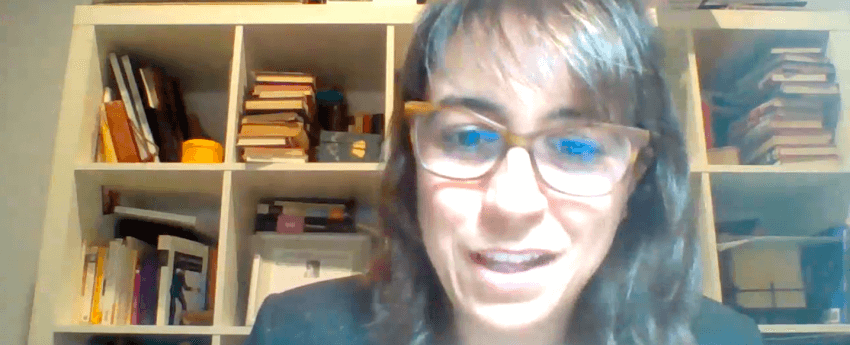 La gerent d'ECOM, Marta Obdulia, durant la presentació