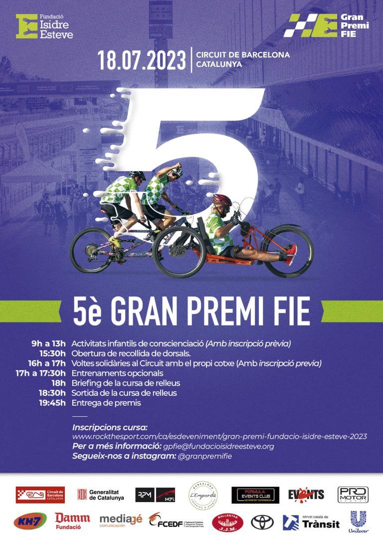La quinta edición del Gran Premio FIE tendrá lugar el martes 18 de julio en el Circuit de Barcelona-Catalunya, una fiesta lúdico-deportiva, de concienciación, inclusiva y solidaria, dónde personas con y sin discapacidad hacen equipo en una carrera de relevos.