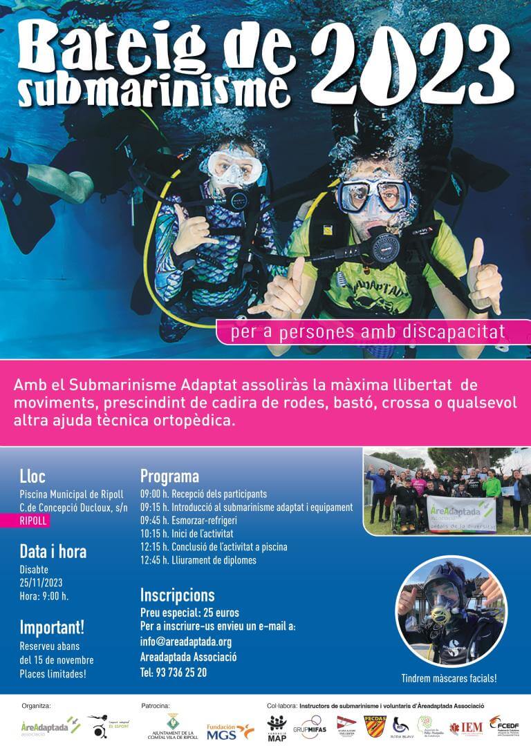 Flyer amb informació sobre el bateig de submarinisme