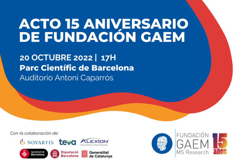 Acto de celebración del 15 aniversario de la Fundación GAEM el jueves 20 de octubre a las 17h al Parc Científic de Barcelona