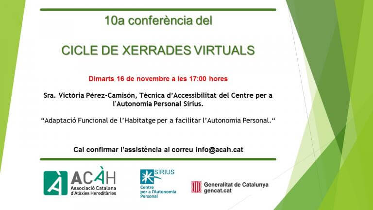 Cicle de xerrades virtuals Dimarts 16 de novembre a les 17:00 hores  sessió 