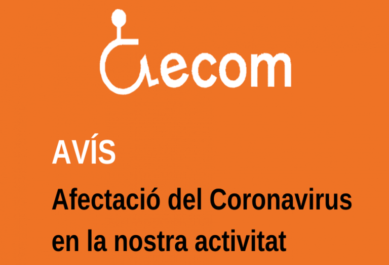 Avís. Afectació del Coronavirus en la nostra activitat