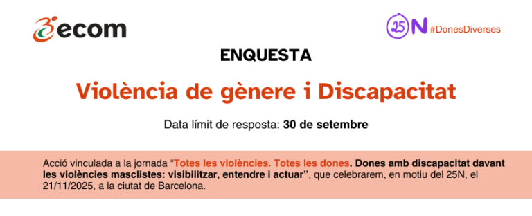 Banner anunciant l'enquesta Violència de Gènere i Discapacitat
