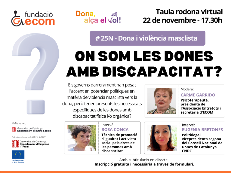 25N – Estem les dones amb discapacitat física i/orgànica contemplades en les polítiques públiques en matèria de dona i violència masclista? 