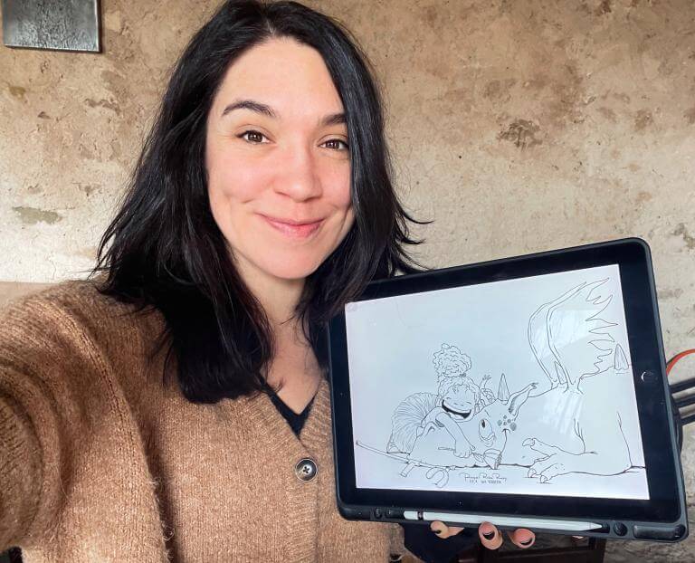 Lola Vendetta con la ilustración