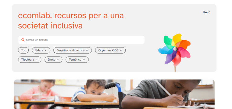 captura de pantalla de la pantalla d'inici de la web